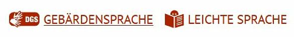 Zeichen für Leichte Sprache und Gebärdensprache